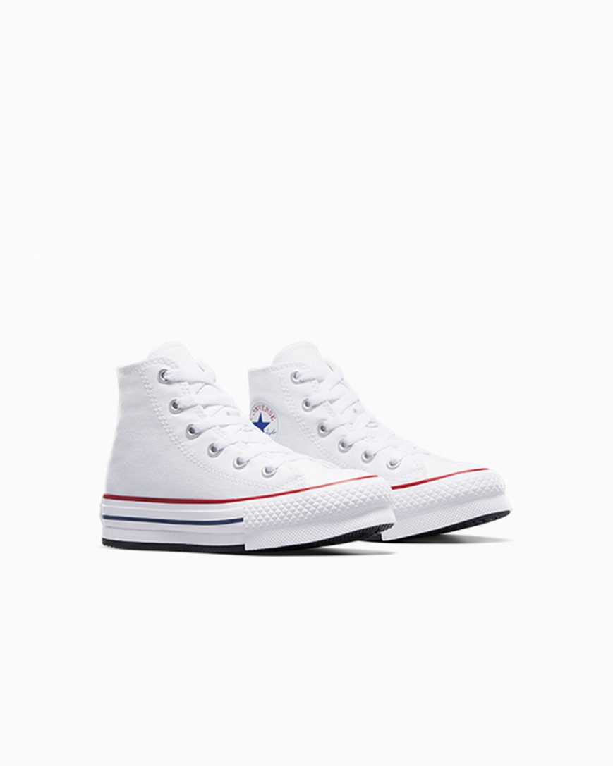 Pantofi Platforma Fete Converse Chuck Taylor All Star Lift Inalti Albi Rosii Inchis Bleumarin | RO HLTJD843